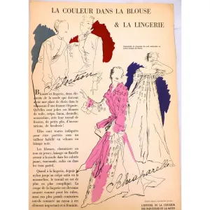 Schiaparelli Vintage Officiel De La Couleur Des Industries De La Mode No. 6 Hiver '52