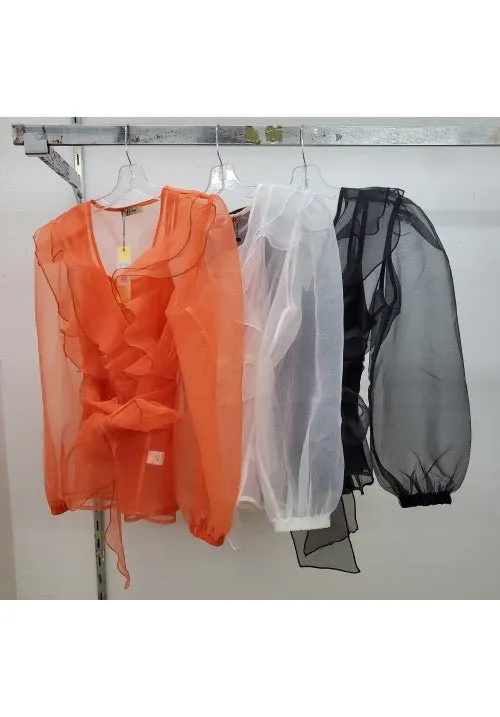 Sheer Balloon Sleeve Top