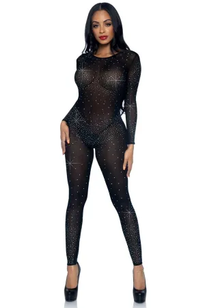 Sheer Rhinestone Catsuit