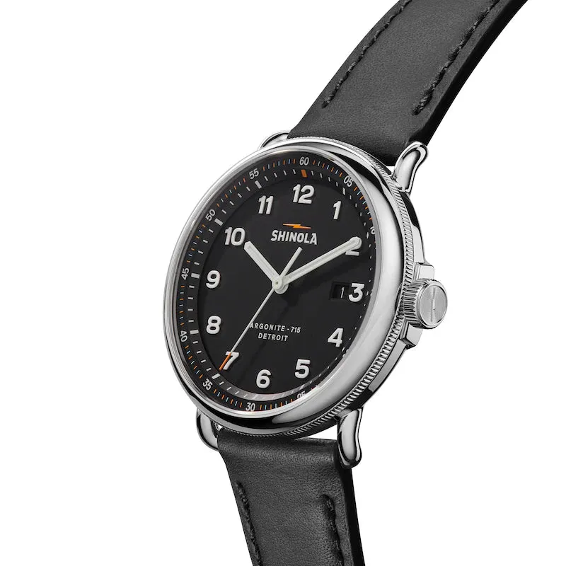 Shinola Canfield 43mm Black Dial & Leather