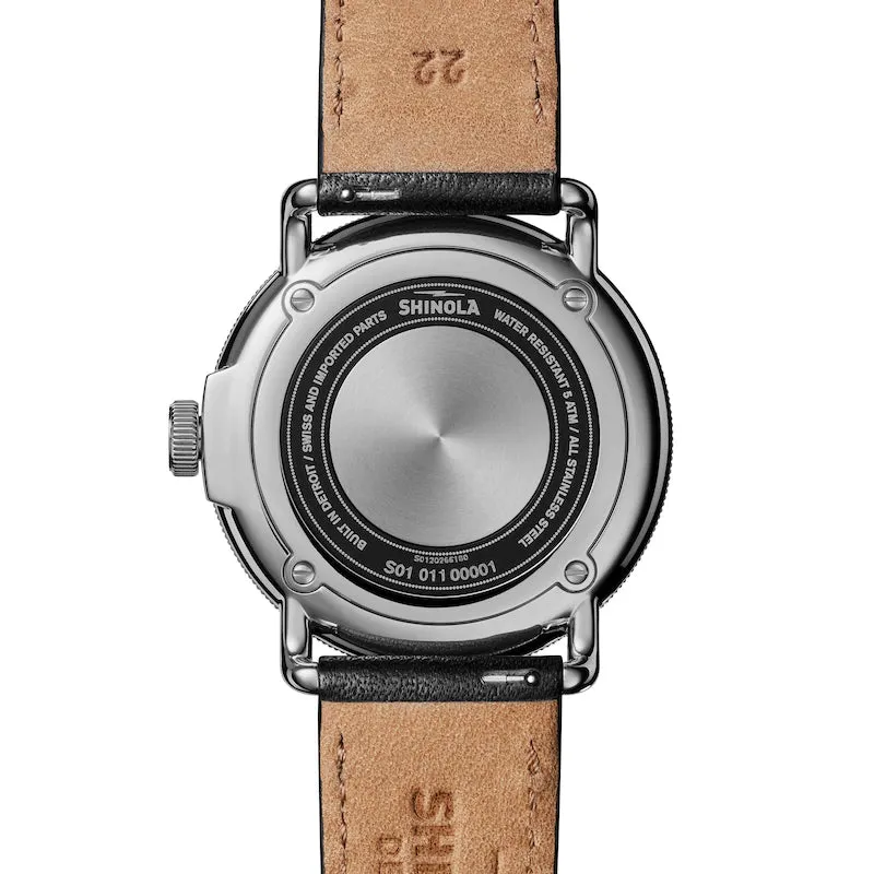 Shinola Canfield 43mm Black Dial & Leather