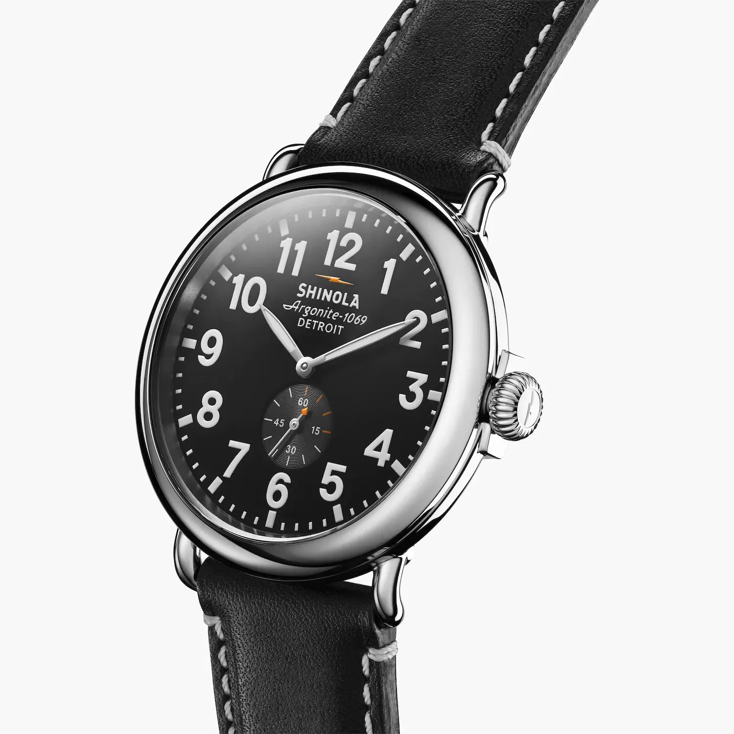 Shinola, The Runwell 47mm Black Dial Black Leather