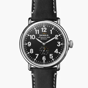 Shinola, The Runwell 47mm Black Dial Black Leather
