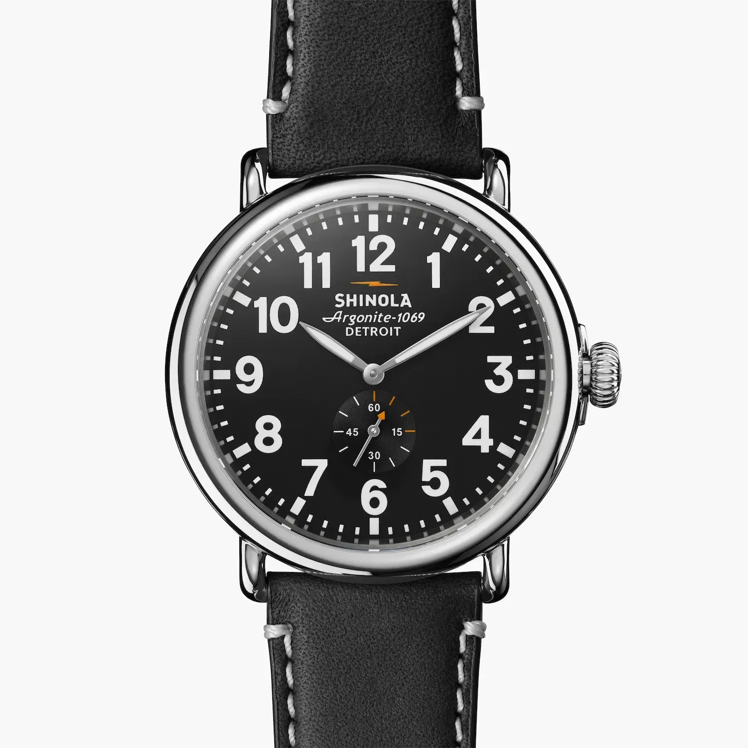 Shinola, The Runwell 47mm Black Dial Black Leather