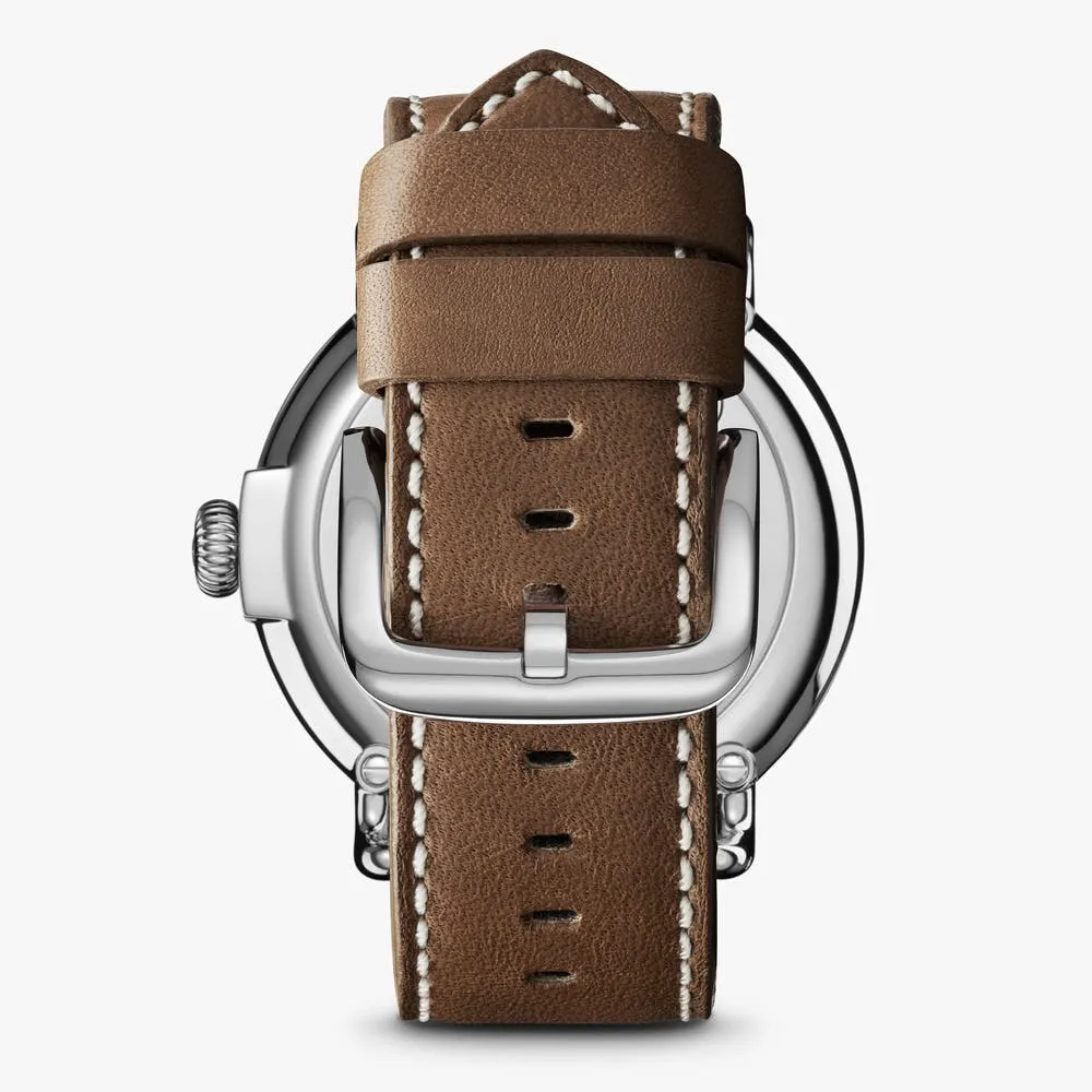 Shinola The Runwell 47mm Brown Leather Strap Cream Dial Mens Watch S0110000039