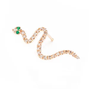 SNAKE KNOT Emerald Eye Earring