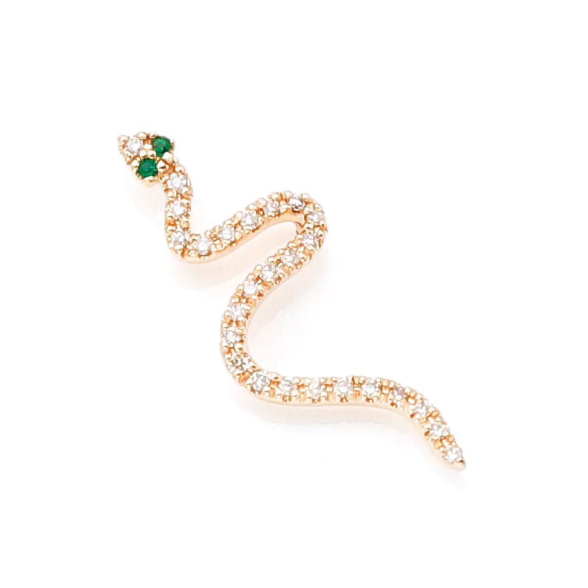 SNAKE KNOT Emerald Eye Earring