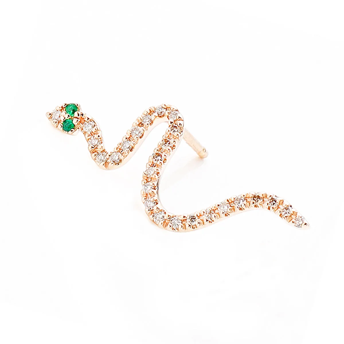 SNAKE KNOT Emerald Eye Earring