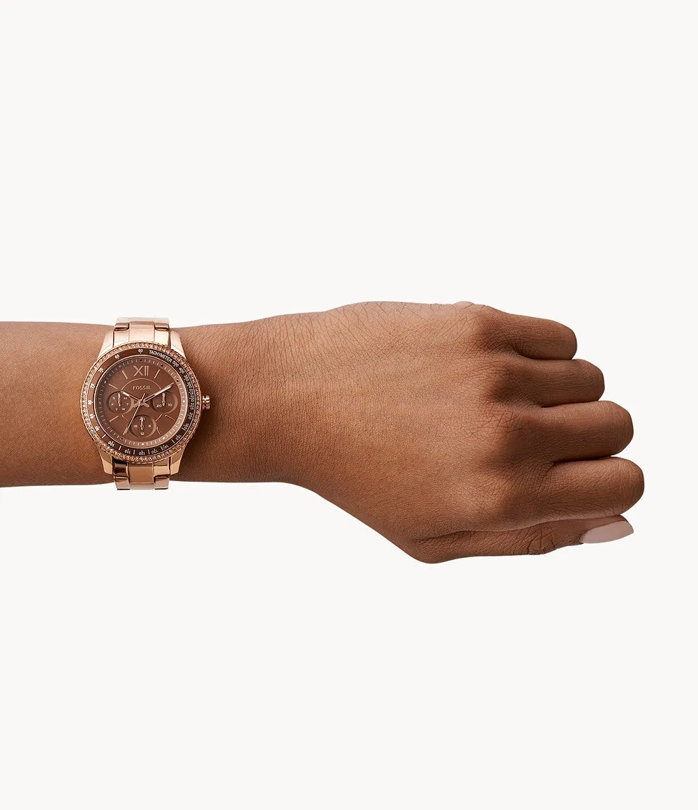 Stella Sport Multifunction Rose Gold-Tone Stainless Steel Watch