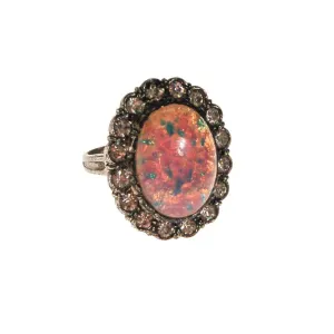 Sterling Silver and Fire Opal Statement Ring