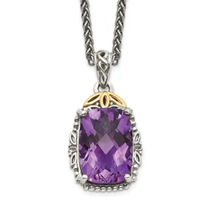 Sterling Silver Gold Amethyst Necklace