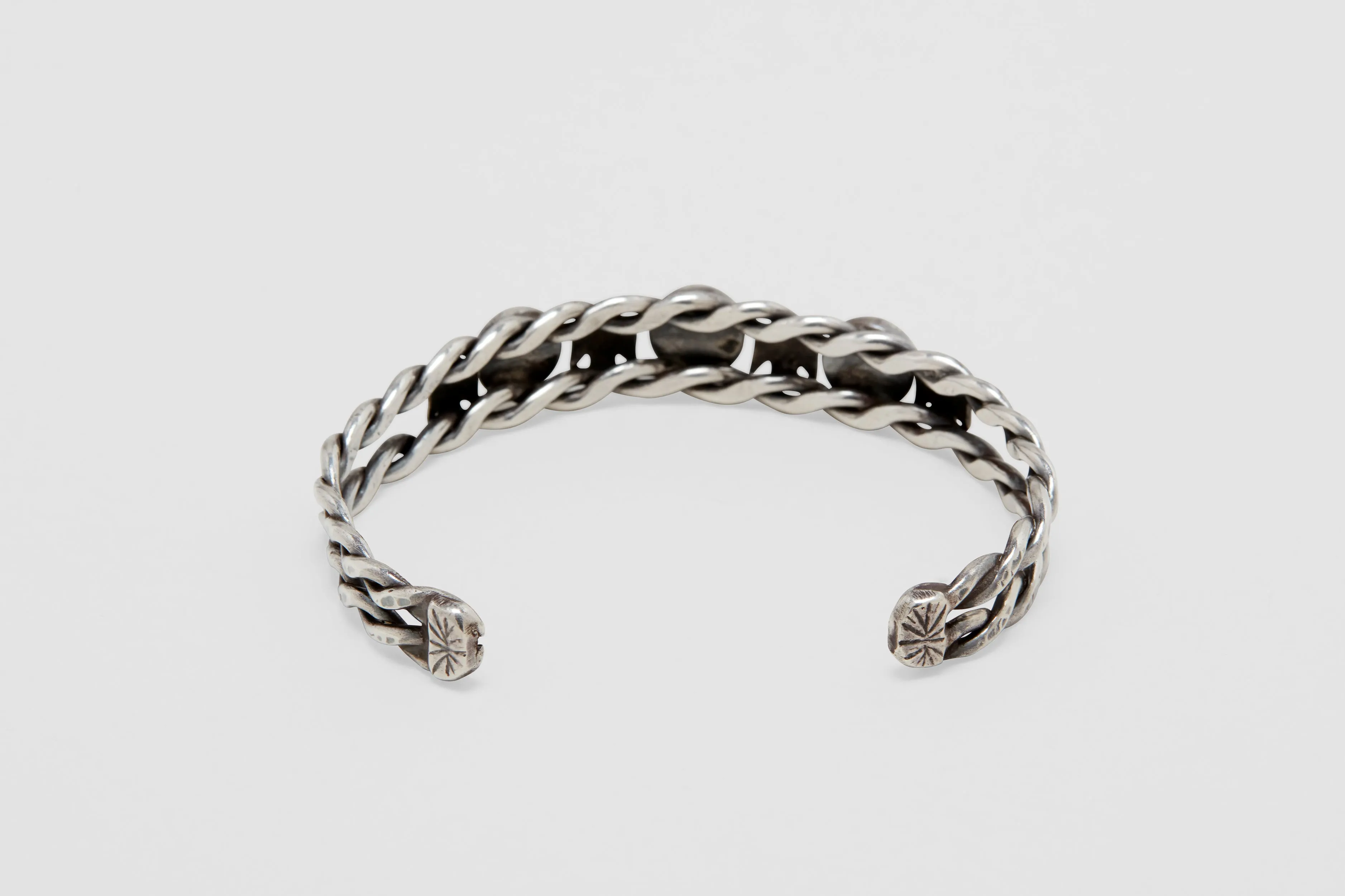Sterling Silver Native Thunderbird Braided Turquoise Cuff