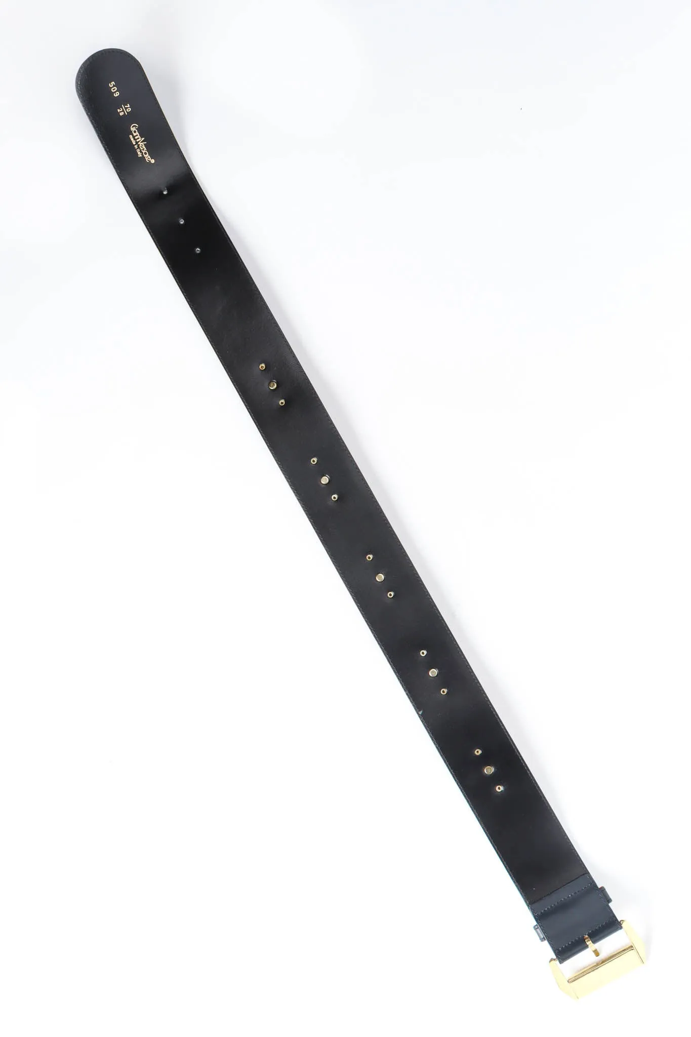 Stud Plate Leather Belt