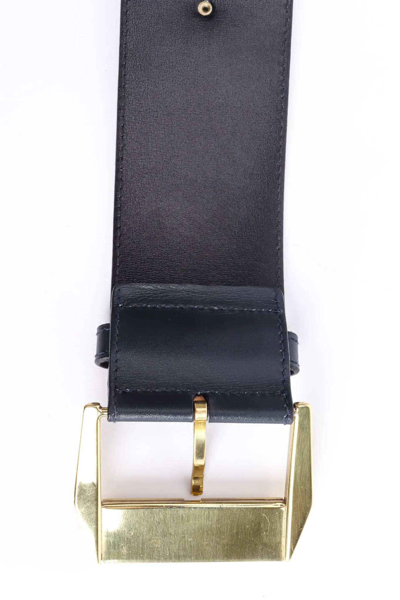 Stud Plate Leather Belt