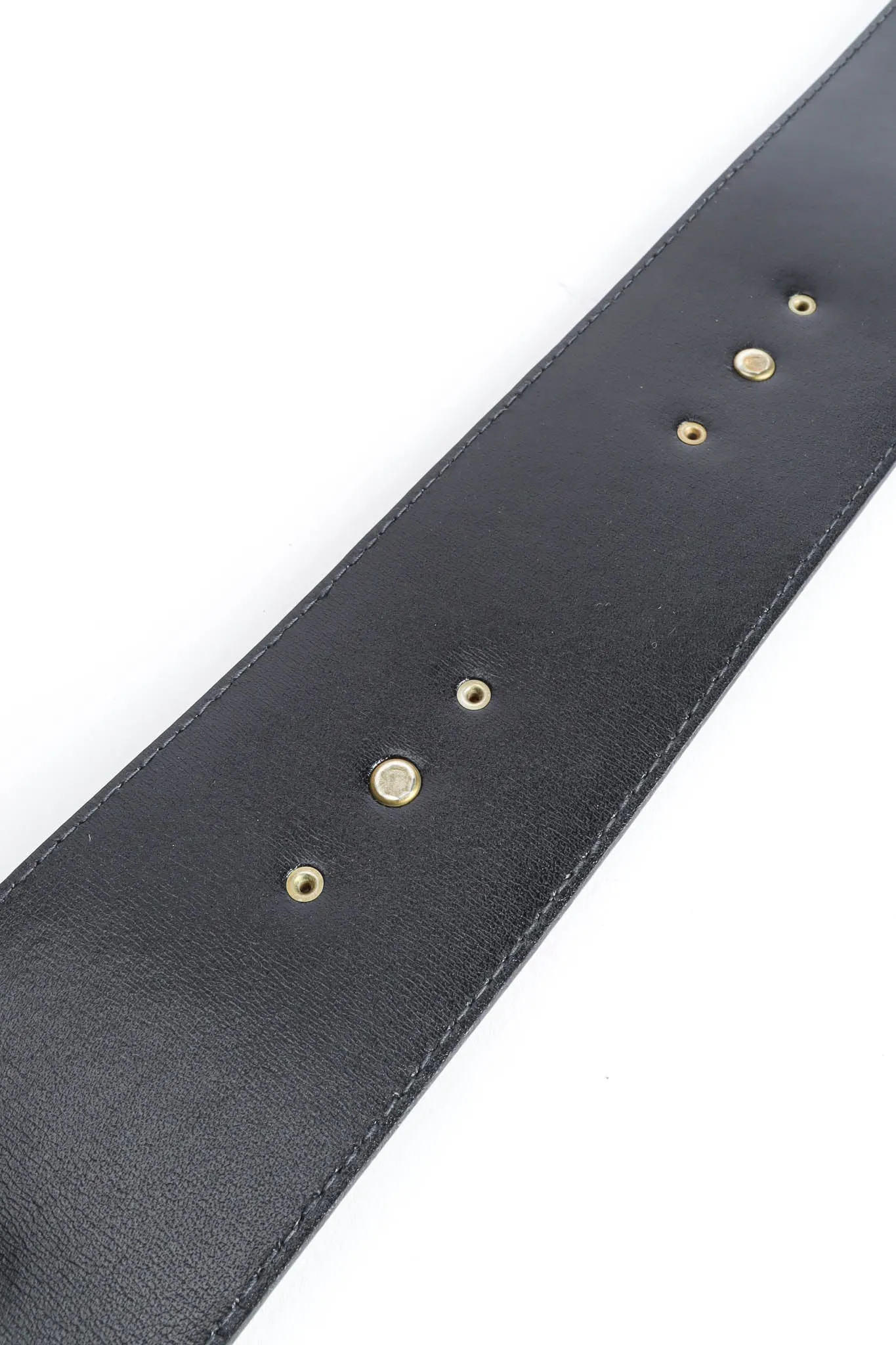 Stud Plate Leather Belt