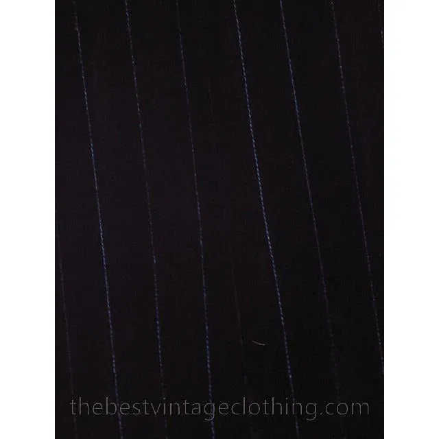 Stunning 1970s Vuokko Suomi Finland Black & Blue Velvet Gown 1930s Style S-L