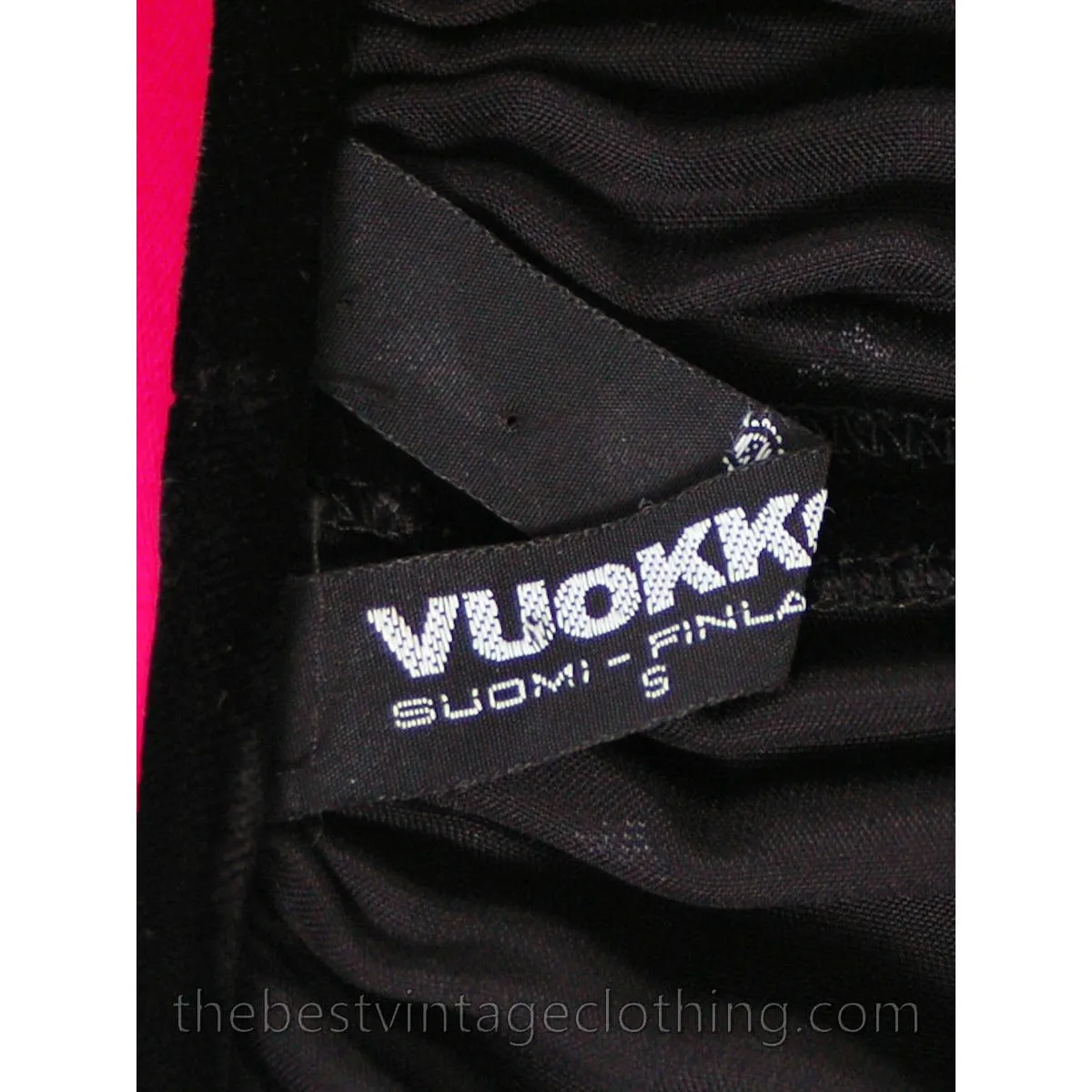 Stunning 1970s Vuokko Suomi Finland Black  Velvet Gown Diamond Pattern 1930s Style S-L