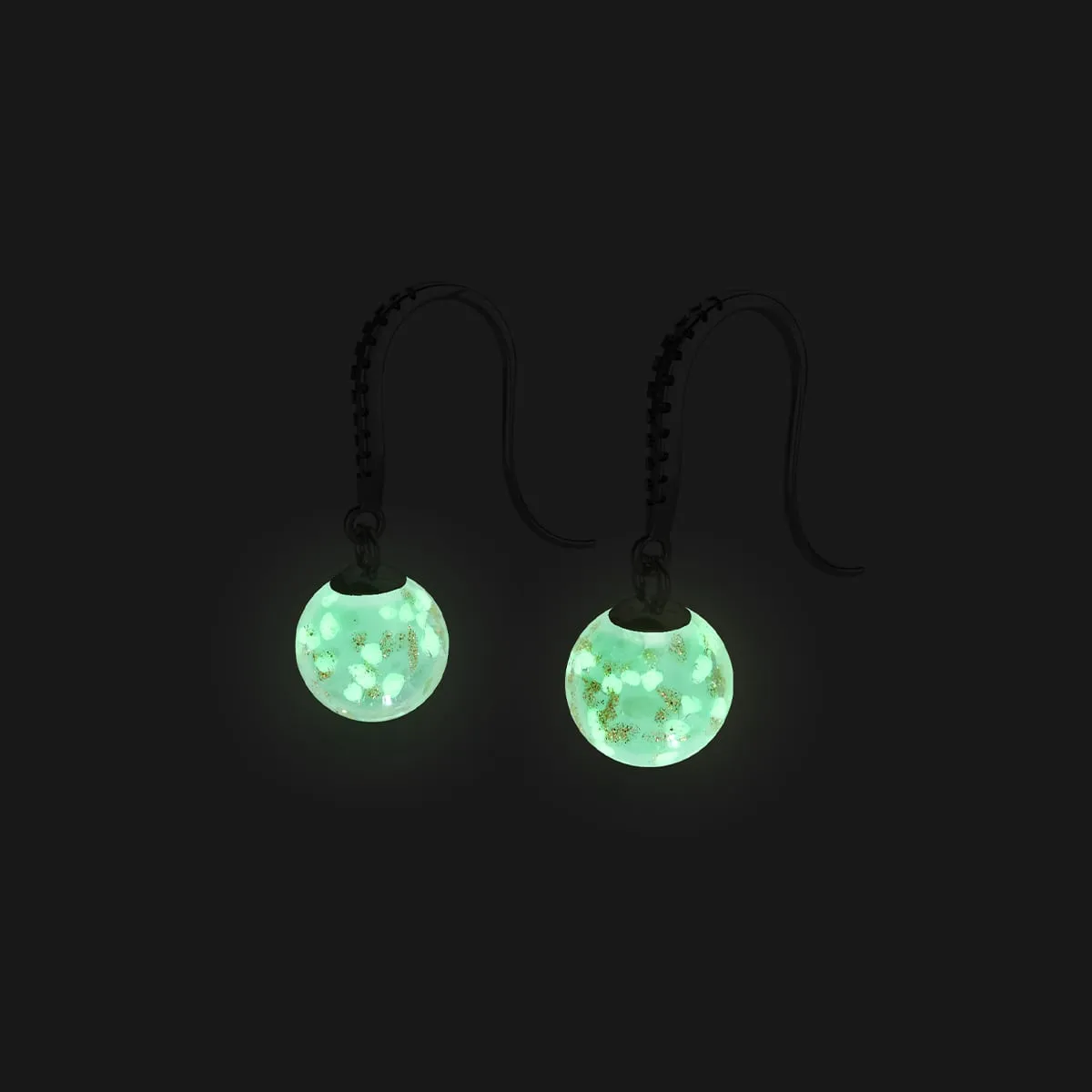 Succulent | .925 Sterling Silver | Firefly Glass Huggie Earrings