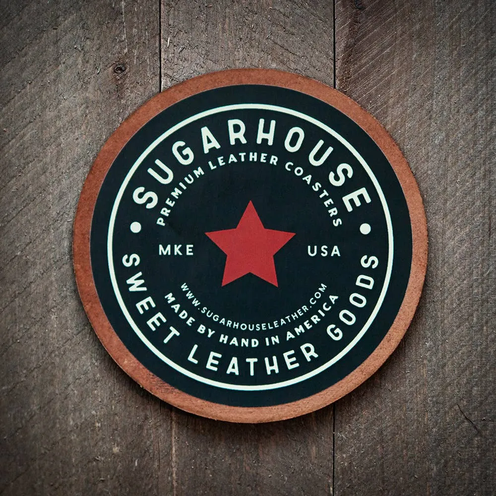 Sugarhouse Leather - Welcome to Our Cabin Leather Coaster