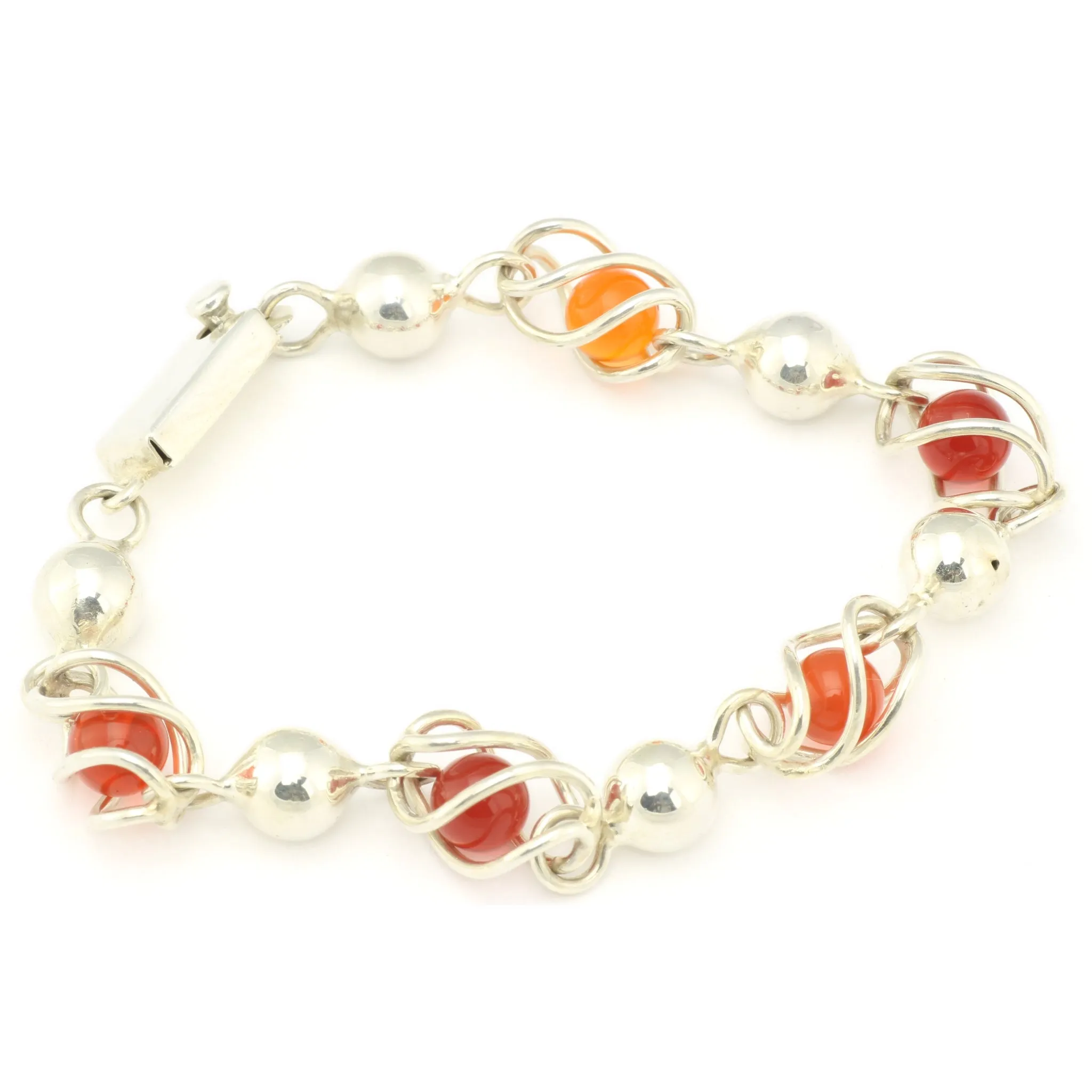 The Taxco Bracelet - Mexican Fire Opals in Vintage Sterling Silver