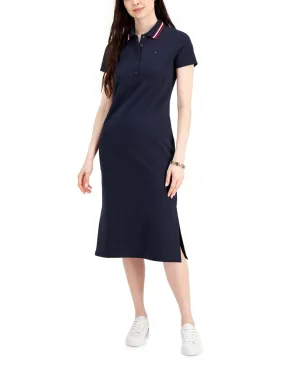 Tommy Hilfiger Women's Midi Polo Dress J2DD0671 Sky Captain Blue 2XL