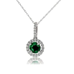 Trapiche Emerald Pendant with Diamond Halo