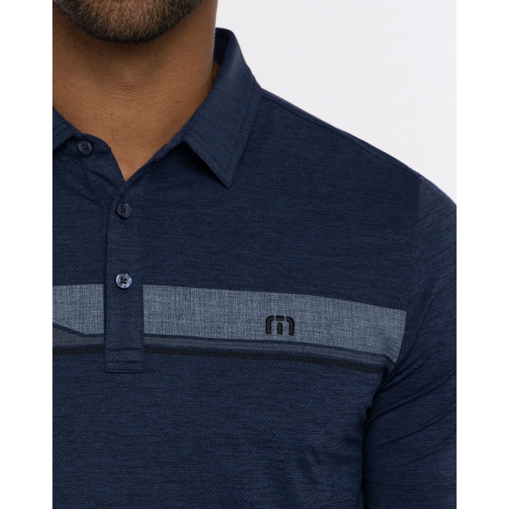 TRAVIS MATHEW MENS GRAND PRIZE POLO - HEATHER NAVY
