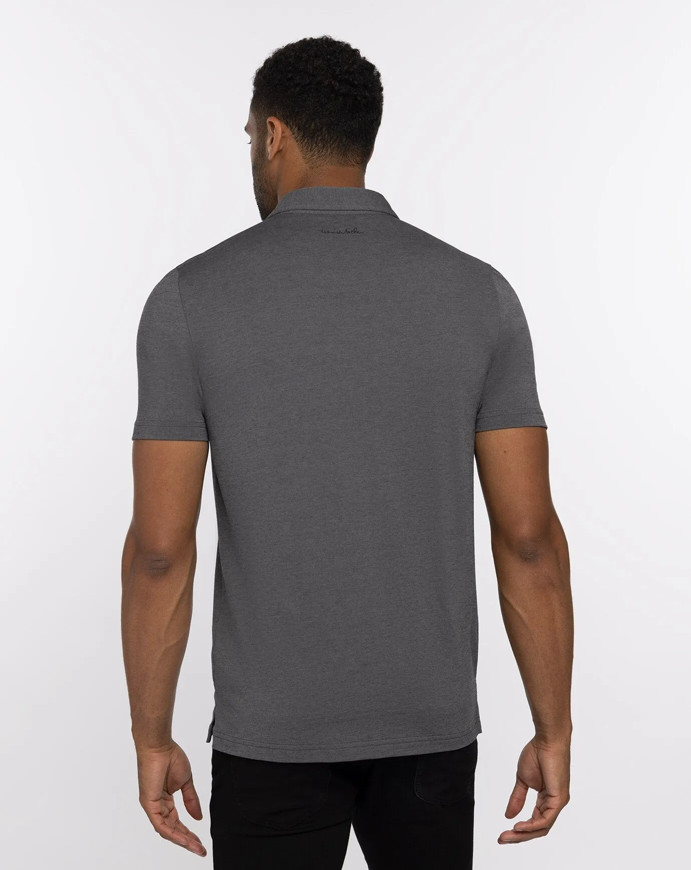 TRAVIS MATHEW MENS HORCHATA POLO - HEATHER DARK GREY