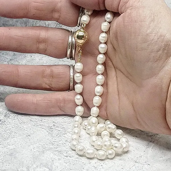 Truly Yours Pearl Necklace with 14k Gold Clasp
