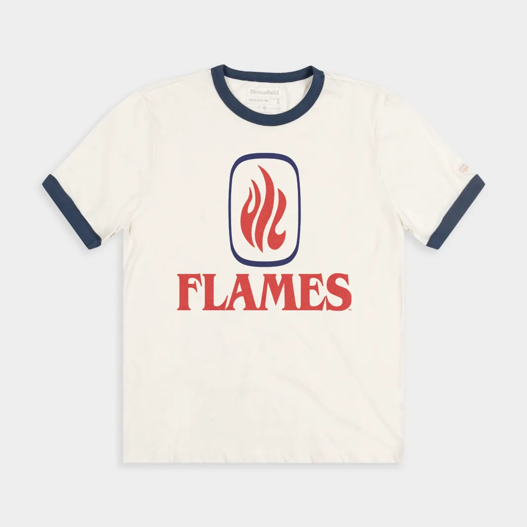 UIC Flames 1980's Vintage Logo Ringer Tee