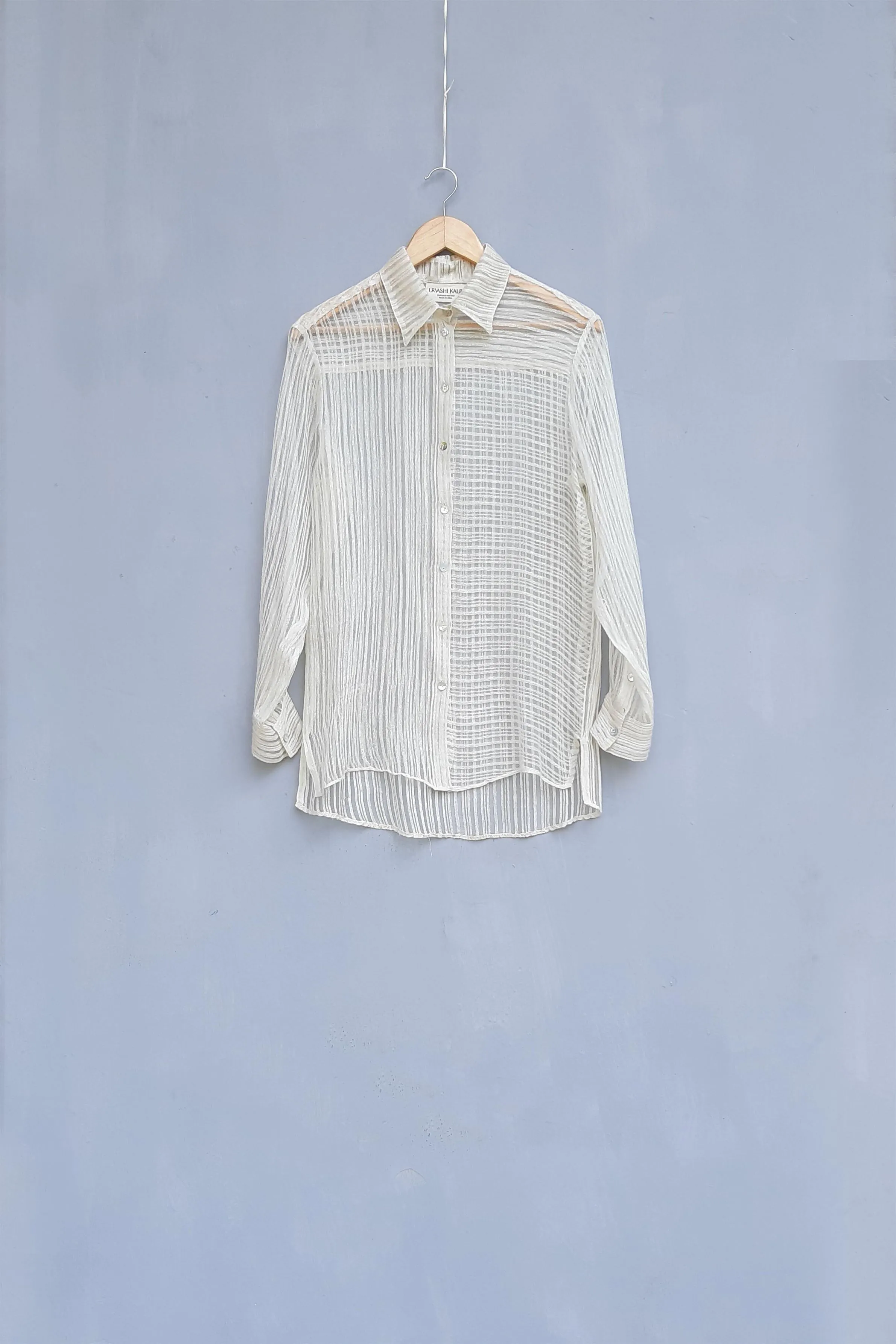 Urvashi Kaur   I  Songpa  SHIRT ECLIPSE SHIRT linen noil Shell TESSELLATE- 78