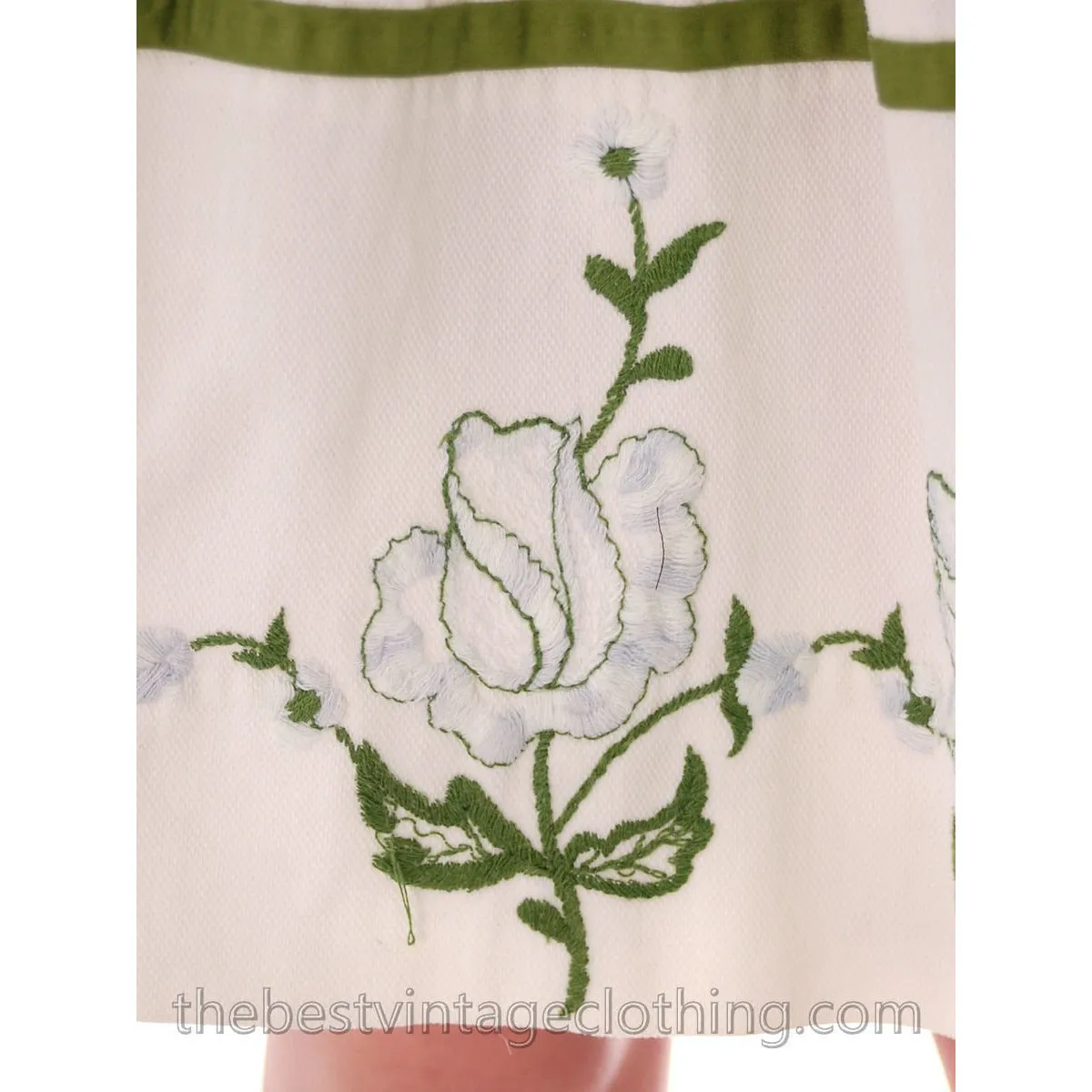 Vicky Vaughn Vintage Sundress Matching Wrap Embroidered Hem 33-24-Free 1950s S