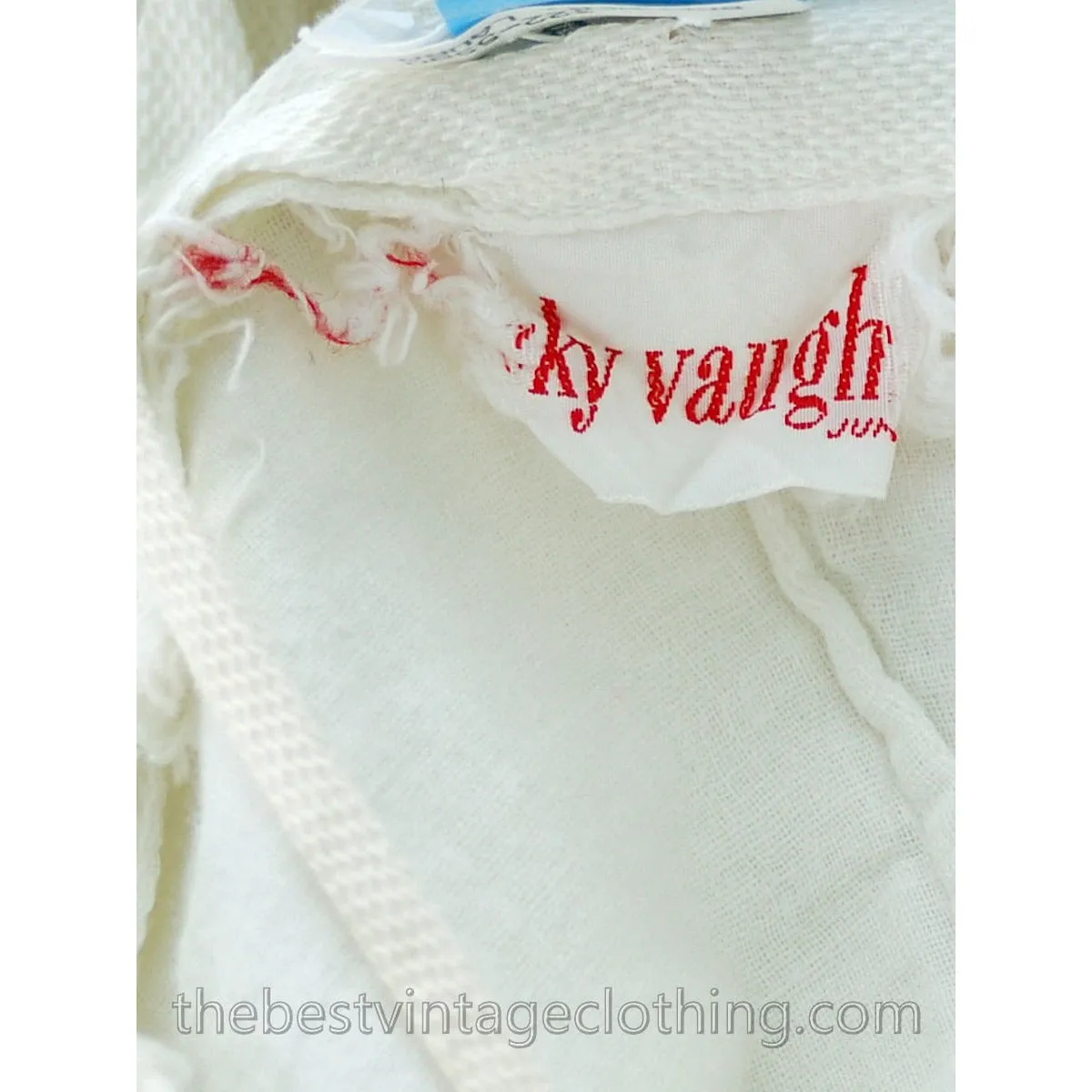 Vicky Vaughn Vintage Sundress Matching Wrap Embroidered Hem 33-24-Free 1950s S