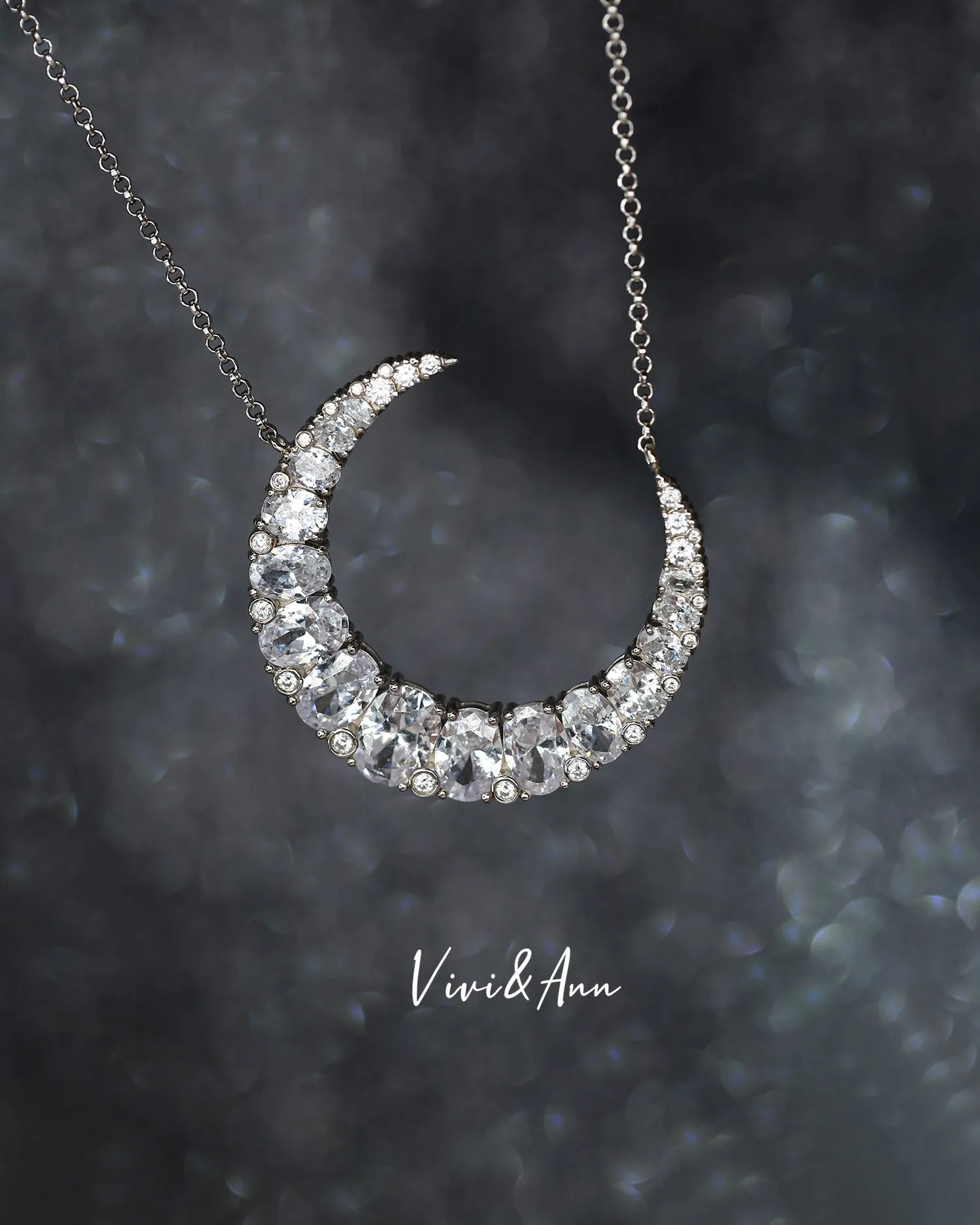 Victorian Crescent Moon Style Necklace