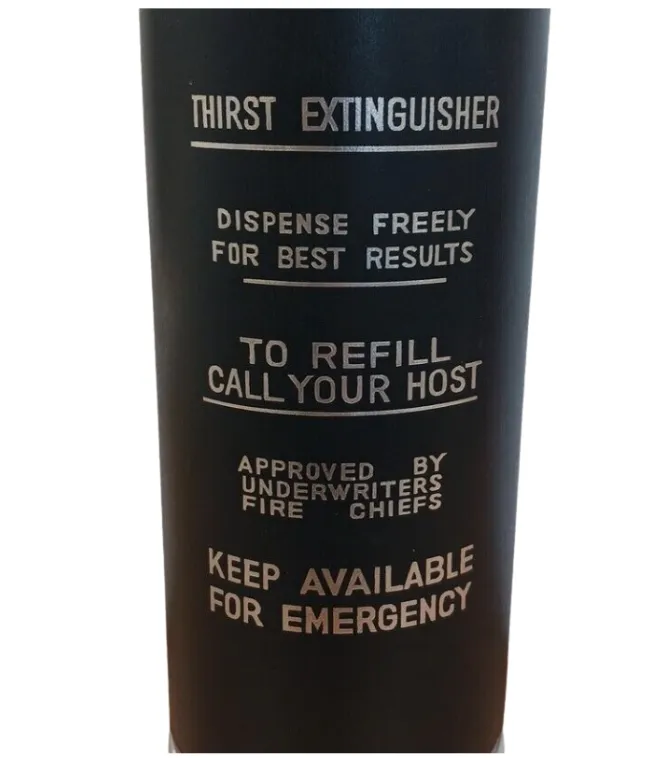 Vintage 12" Black Thirst Extinguisher Musical Cocktail Shaker