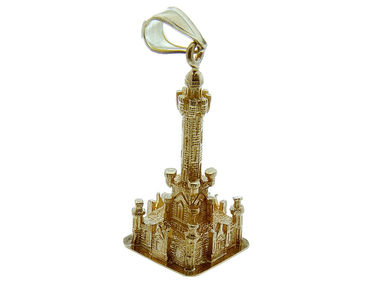 Vintage 14K Gold Chicago Water Tower Charm