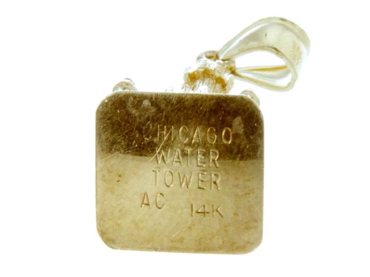 Vintage 14K Gold Chicago Water Tower Charm