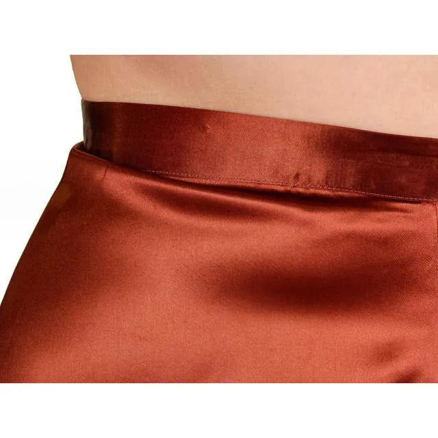 Vintage 1940s Suit Copper Satin A Line Skirt Womens  S  36-24-44