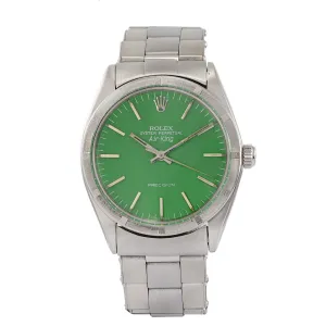Vintage 1963 Rolex Oyster Perpetual Reference 1007 Custom Green Dial Automatic Watch