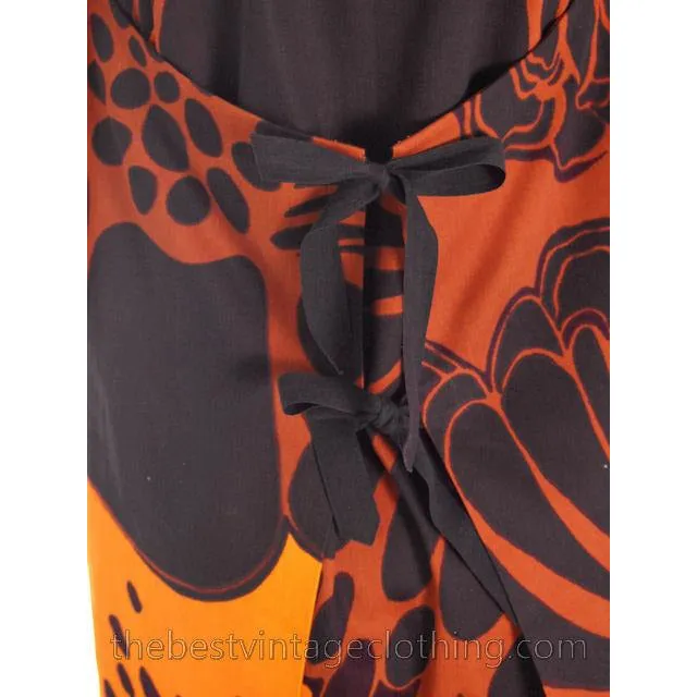 Vintage 1970s Wrap Tent  Dress Bold Graphics 100% Cotton  Tampella One Size