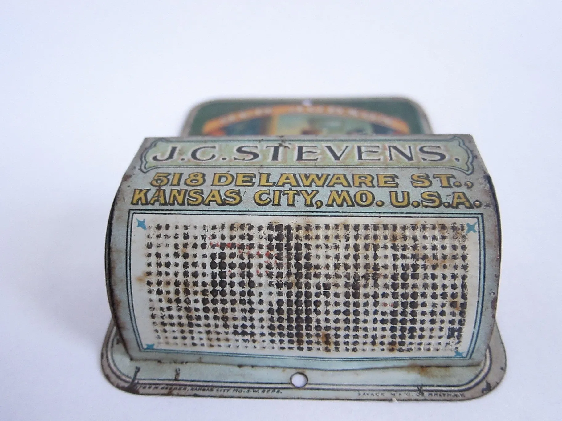 Vintage Advertising Old Judson Whiskey J C Stevens Match Holder