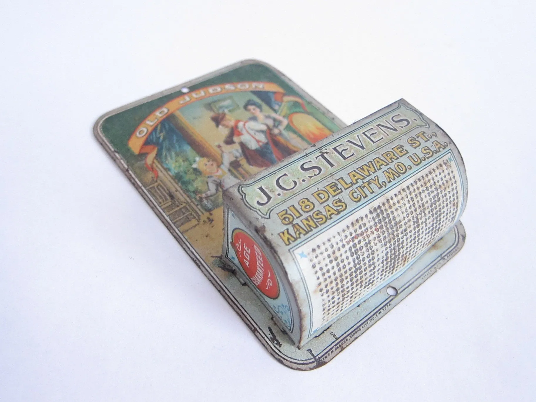 Vintage Advertising Old Judson Whiskey J C Stevens Match Holder