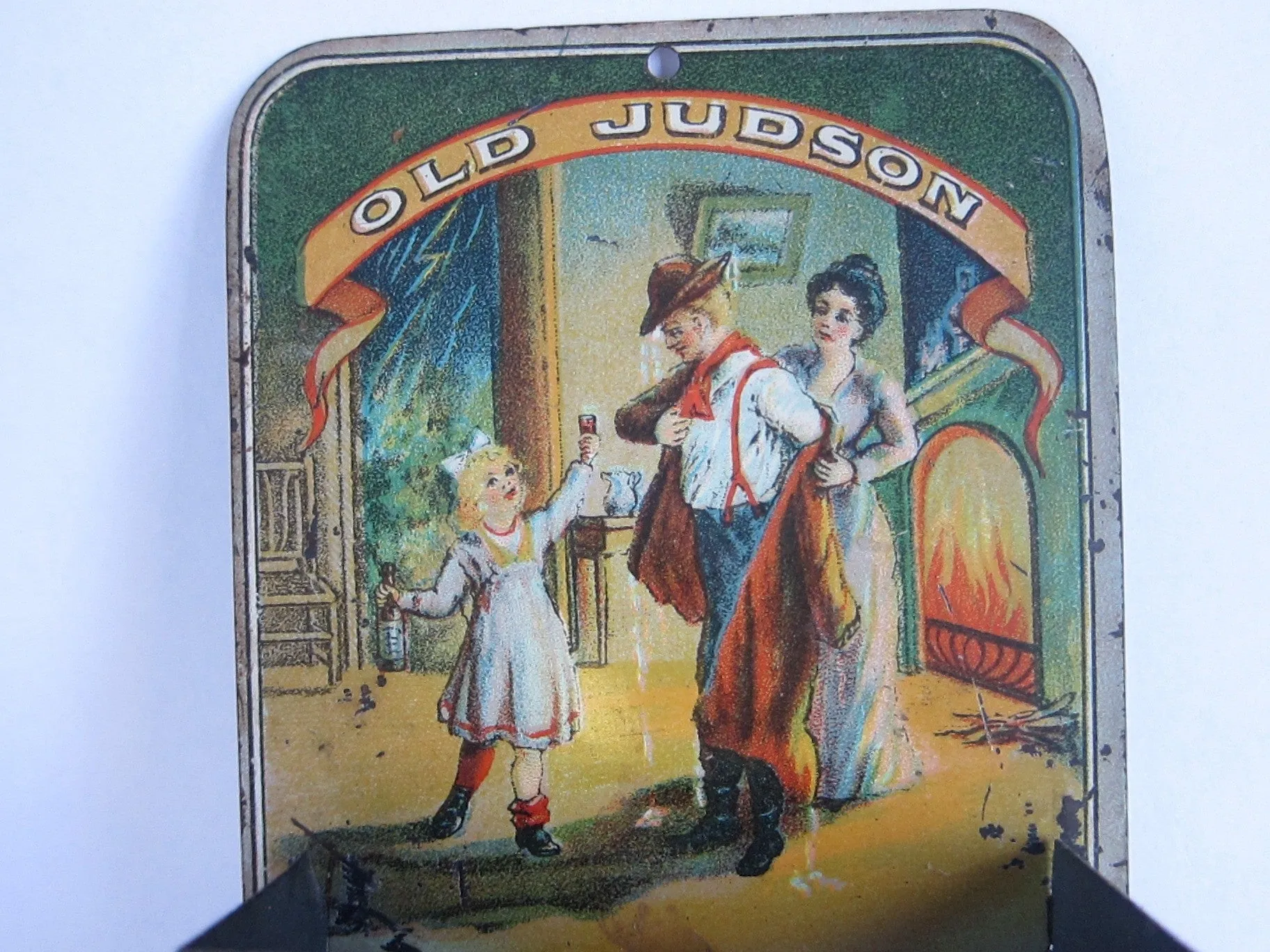 Vintage Advertising Old Judson Whiskey J C Stevens Match Holder