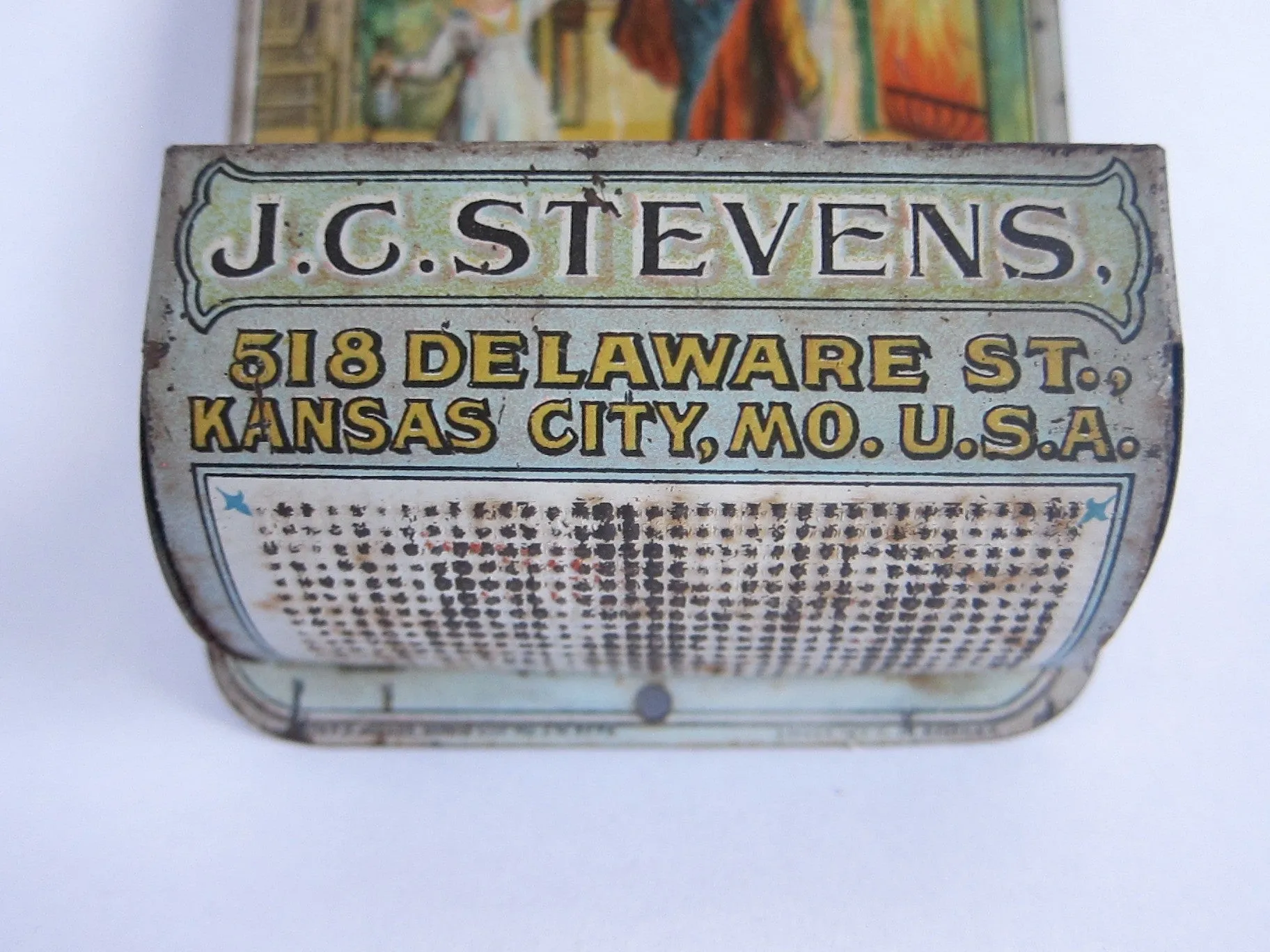 Vintage Advertising Old Judson Whiskey J C Stevens Match Holder