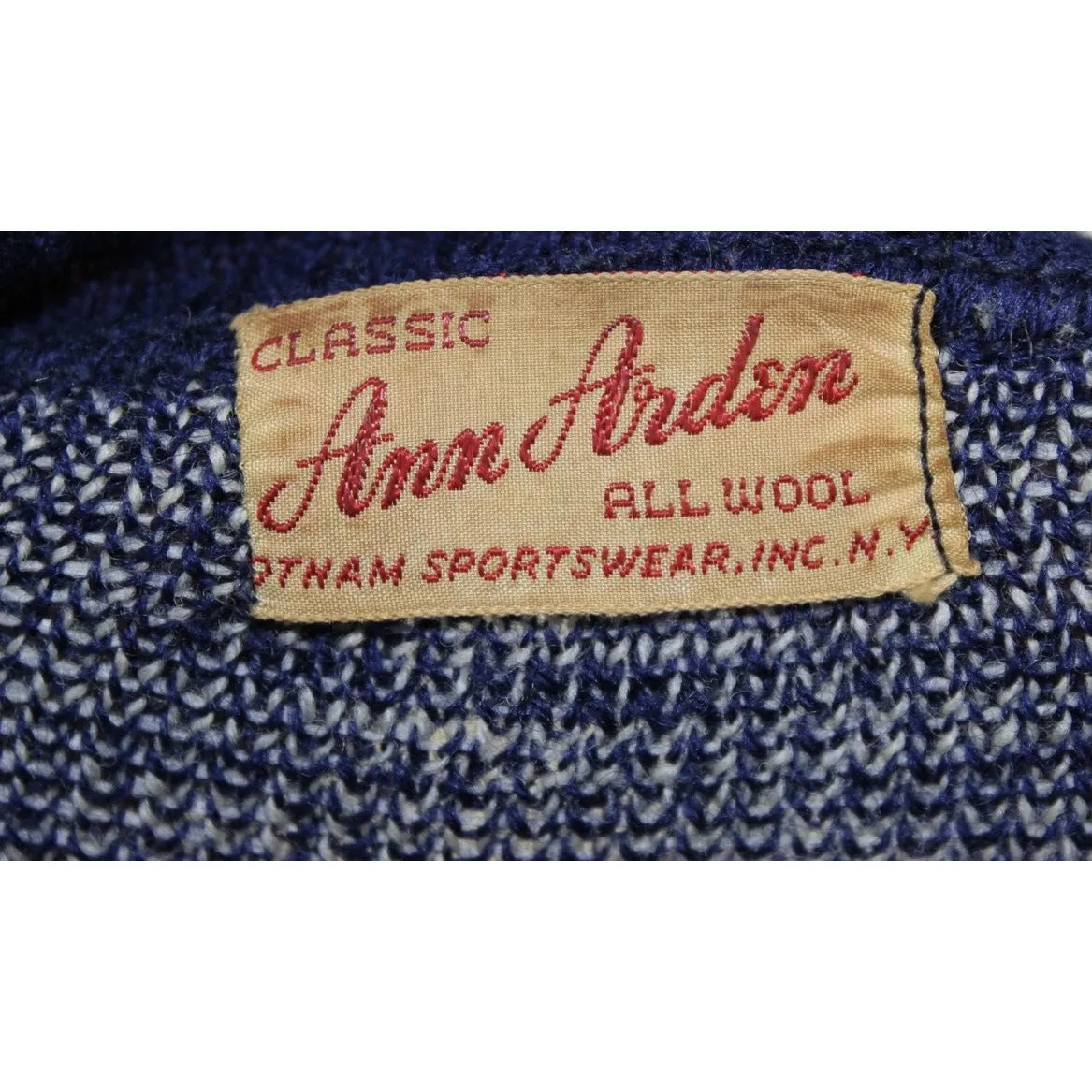 Vintage Ann Arden Gotham Sportswear New Years Eve Theme Sweater Timeless Wool 1940s Guernsey M/L
