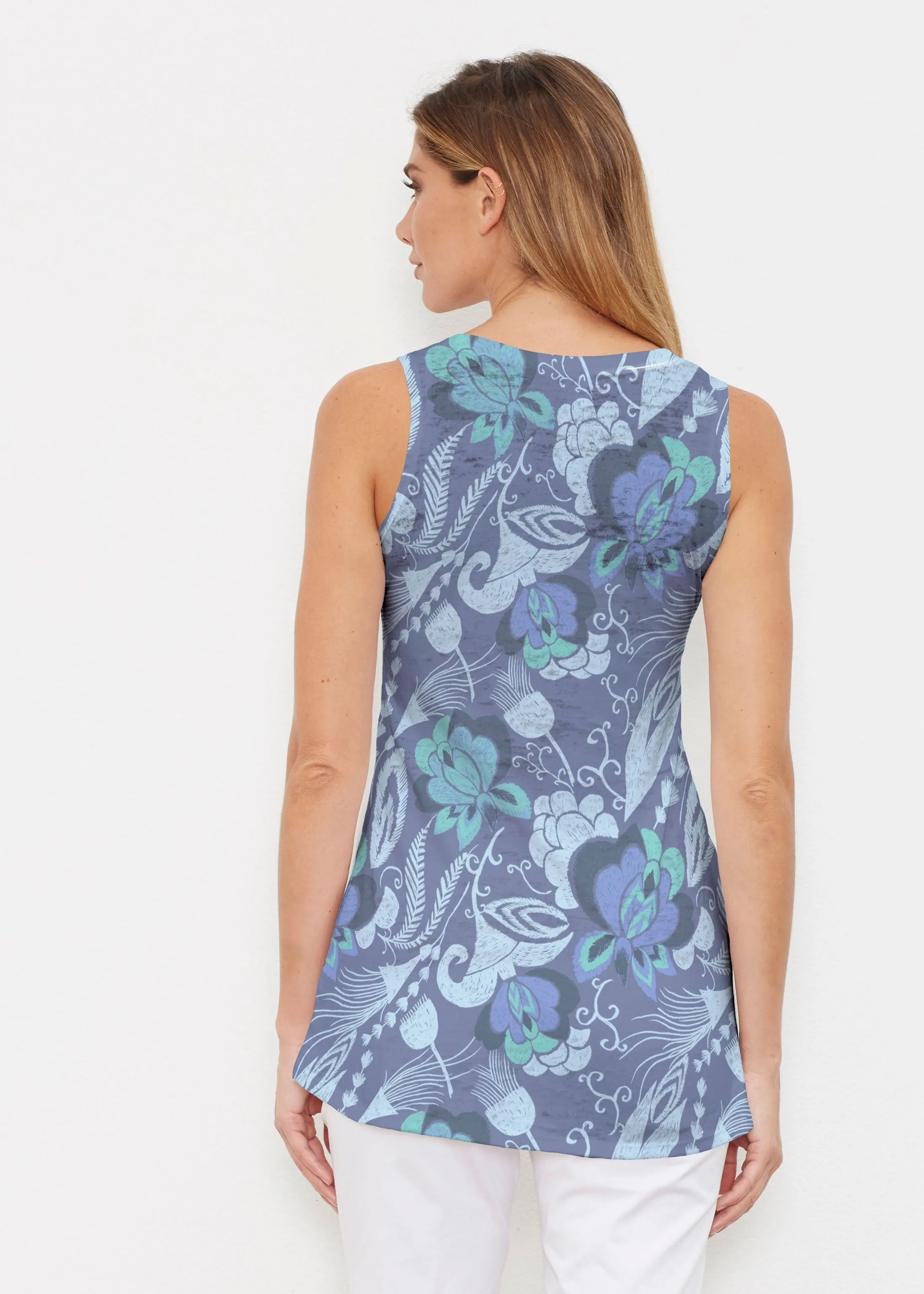 Vintage Blooms Blue (8060) ~ High-low Tank