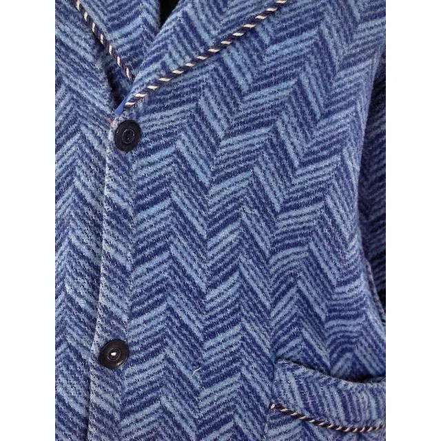 Vintage Boys Beacon Style Blanket Robe Blue 1920s Small