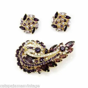 Vintage Brooch & Earrings Bogoff ,Juliana DeLizza & Elster