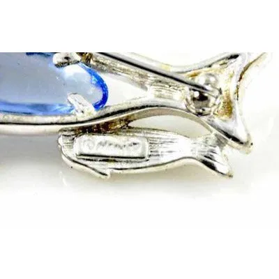 Vintage Brooch Stainless Jelly Belly Fish Signed