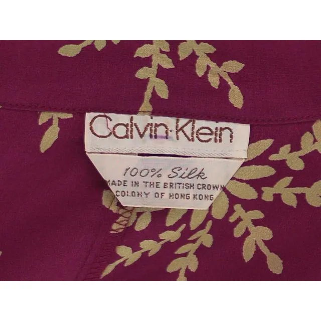 Vintage Calvin Klein 3 PC Suit Silk NOS 1980s